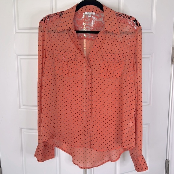 Vintage BUFFALO Sheer Heart Crochet 90s Blouse - Picture 2 of 10